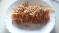 Spaghetti alla chitarra, nduja,tonno, capperi e pecorino