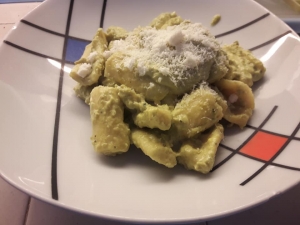 Cicatielli alla crema di piselli 