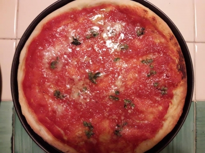 Pizza rossa origano e grana - romana bassa e croccante