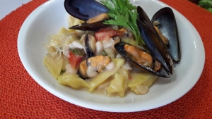 Maltagliati fagioli e cozze