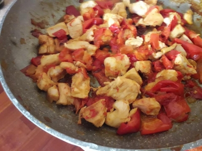 Pollo e peperoni