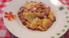 Maltagliati all'uovo, pancetta e fagioli al cognac